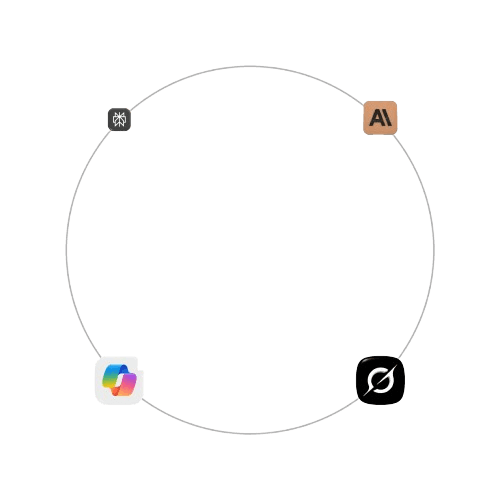 Outer ring with 4 AI logos